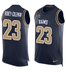 Men's Nike Los Angeles Rams #23 Nickell Robey-Coleman Limited Navy Blue Player Name & Number Tank Top NFL Jersey