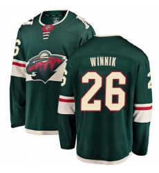 Youth Minnesota Wild #26 Daniel Winnik Authentic Green Home Fanatics Branded Breakaway NHL Jersey