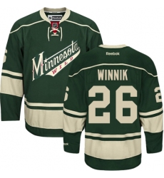 Youth Reebok Minnesota Wild #26 Daniel Winnik Authentic Green Third NHL Jersey