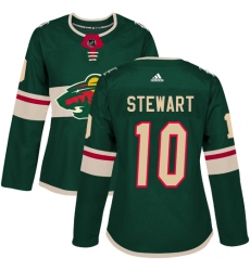 Women's Adidas Minnesota Wild #10 Chris Stewart Premier Green Home NHL Jersey
