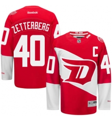 Youth Reebok Detroit Red Wings #40 Henrik Zetterberg Premier Red 2016 Stadium Series NHL Jersey