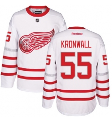 Men's Reebok Detroit Red Wings #55 Niklas Kronwall Authentic White 2017 Centennial Classic NHL Jersey