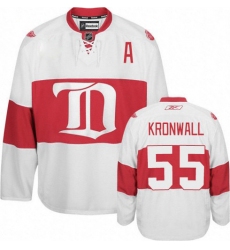 Men's Reebok Detroit Red Wings #55 Niklas Kronwall Authentic White Third NHL Jersey