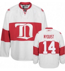 Men's Reebok Detroit Red Wings #14 Gustav Nyquist Authentic White Third NHL Jersey
