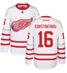 Men's Reebok Detroit Red Wings #16 Vladimir Konstantinov Premier White 2017 Centennial Classic NHL Jersey