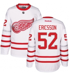 Men's Reebok Detroit Red Wings #52 Jonathan Ericsson Authentic White 2017 Centennial Classic NHL Jersey