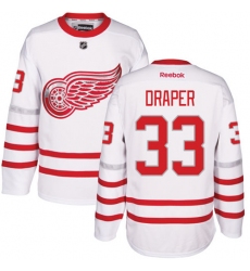 Men's Reebok Detroit Red Wings #33 Kris Draper Premier White 2017 Centennial Classic NHL Jersey