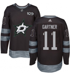 Men's Adidas Dallas Stars #11 Mike Gartner Premier Black 1917-2017 100th Anniversary NHL Jersey