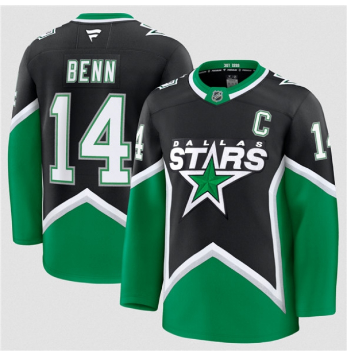 Men's Dallas Stars #14 Jamie Benn Black 2025-26 Alternate Stitched Hockey Jersey