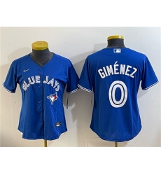 Women's Toronto Blue Jays #0 Andrés Giménez Blue Cool Base Stitched Baseball Jersey(Run Small)