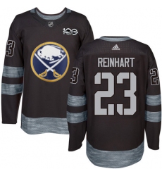 Men's Adidas Buffalo Sabres #23 Sam Reinhart Authentic Black 1917-2017 100th Anniversary NHL Jersey