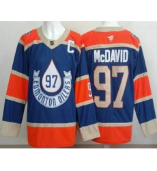 Men's Edmonton Oilers #97 Connor McDavid Blue Heritage Classic Authentic Jersey