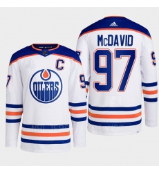 Men's Edmonton Oilers #97 Connor McDavid White Adidas Away Stitched Hockey Jersey