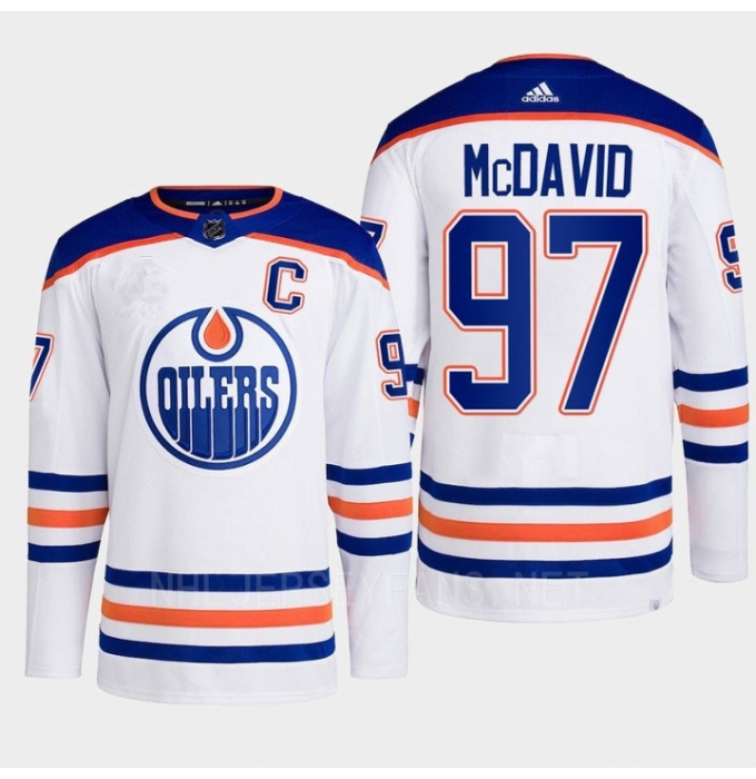 Men's Edmonton Oilers #97 Connor McDavid White Adidas Away Stitched Hockey Jersey