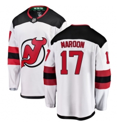 Men's New Jersey Devils #17 Patrick Maroon Fanatics Branded White Away Breakaway NHL Jersey
