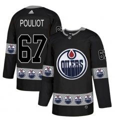 Men's Adidas Edmonton Oilers #67 Benoit Pouliot Authentic Black Team Logo Fashion NHL Jersey