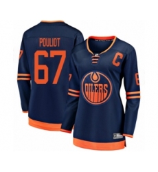 Women's Edmonton Oilers #67 Benoit Pouliot Authentic Navy Blue Alternate Fanatics Branded Breakaway Hockey Jersey