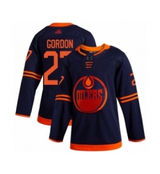 Men's Edmonton Oilers #27 Boyd Gordon Authentic Navy Blue Alternate Hockey Jersey