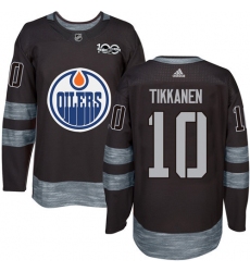 Men's Adidas Edmonton Oilers #10 Esa Tikkanen Authentic Black 1917-2017 100th Anniversary NHL Jersey