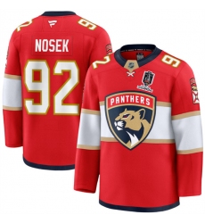 Men's Florida Panthers #92 Tomas Nosek Red Home 2025 Stanley Cup Champions Stitched Jersey