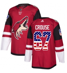Men's Adidas Arizona Coyotes #67 Lawson Crouse Authentic Red USA Flag Fashion NHL Jersey