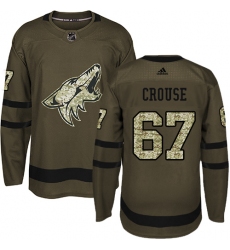 Men's Adidas Arizona Coyotes #67 Lawson Crouse Premier Green Salute to Service NHL Jersey