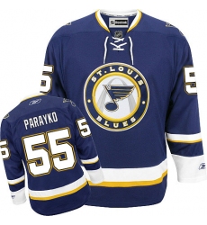 Men's Reebok St. Louis Blues #55 Colton Parayko Authentic Navy Blue Third NHL Jersey