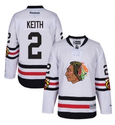 Youth Reebok Chicago Blackhawks #2 Duncan Keith Premier White 2017 Winter Classic NHL Jersey