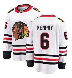 Youth Chicago Blackhawks #6 Michal Kempny Fanatics Branded White Away Breakaway NHL Jersey