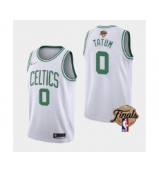 Men's Boston Celtics #0 Jayson Tatum 2022 White NBA Finals Stitched Jersey