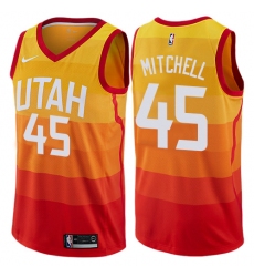 Men's Nike Utah Jazz #45 Donovan Mitchell Authentic Orange NBA Jersey - City Edition