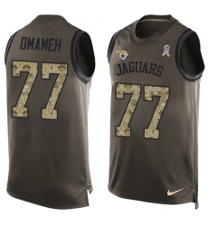 Men's Nike Jacksonville Jaguars #77 Patrick Omameh Limited Green Salute to Service Tank Top NFL Jersey