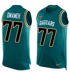 Men's Nike Jacksonville Jaguars #77 Patrick Omameh Limited Teal Green Player Name & Number Tank Top NFL Jersey