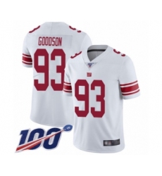 Men's New York Giants #93 B.J. Goodson White Vapor Untouchable Limited Player 100th Season Football Jersey