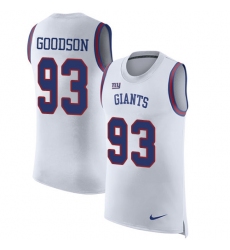 Men's Nike New York Giants #93 B.J. Goodson White Rush Player Name & Number Tank Top NFL Jersey