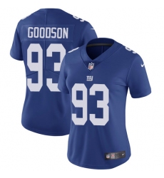 Women's Nike New York Giants #93 B.J. Goodson Royal Blue Team Color Vapor Untouchable Elite Player NFL Jersey