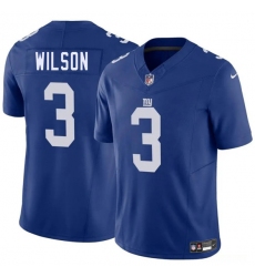 Men's New York Giants #3 Russell Wilson Blue 2025 F.U.S.E. Vapor Untouchable Limited Football Stitched Jersey