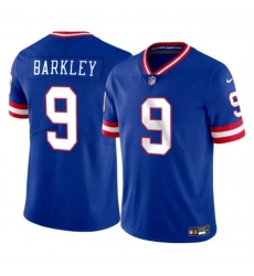 Men's New York Giants #9 Matt Barkley Blue 2023 F.U.S.E. Throwback Vapor Untouchable Limited Football Stitched Game Jersey