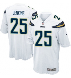 Men's Nike Los Angeles Chargers #25 Rayshawn Jenkins Game White NFL Jersey