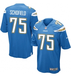 Men's Nike Los Angeles Chargers #75 Michael Schofield Game Electric Blue Alternate NFL Jersey