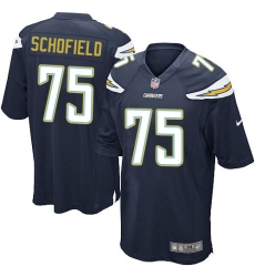 Men's Nike Los Angeles Chargers #75 Michael Schofield Game Navy Blue Team Color NFL Jersey