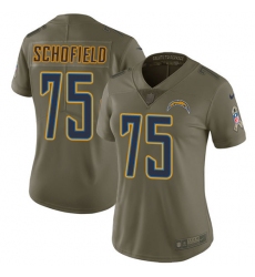 Women's Nike Los Angeles Chargers #75 Michael Schofield Limited Olive 2017 Salute to Service NFL Jersey