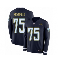 Youth Nike Los Angeles Chargers #75 Michael Schofield Limited Navy Blue Therma Long Sleeve NFL Jersey