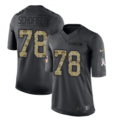 Youth Nike Los Angeles Chargers #78 Michael Schofield Limited Black 2016 Salute to Service NFL Jersey