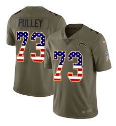 Men's Nike Los Angeles Chargers #73 Spencer Pulley Limited Olive/USA Flag 2017 Salute to Service NFL Jersey