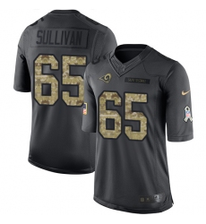 Men's Nike Los Angeles Rams #65 John Sullivan Limited Black 2016 Salute to Service NFL Jersey