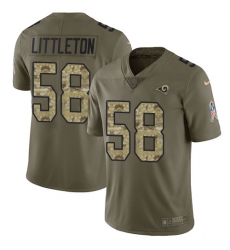 Men's Nike Los Angeles Rams #58 Cory Littleton Limited Olive/Camo 2017 Salute to Service NFL Jersey