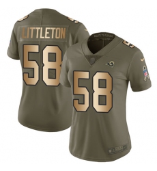 Women's Nike Los Angeles Rams #58 Cory Littleton Limited Olive/Gold 2017 Salute to Service NFL Jersey