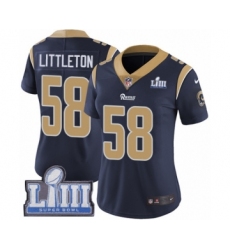 Women's Nike Los Angeles Rams #58 Cory Littleton Navy Blue Team Color Vapor Untouchable Limited Player Super Bowl LIII Bound NFL Jersey