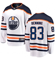 Men's Edmonton Oilers #83 Matt Benning Fanatics Branded White Away Breakaway NHL Jersey